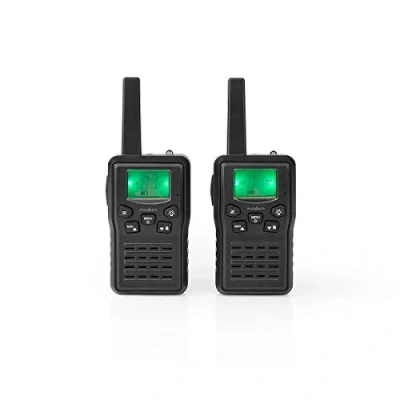 Image de Set de Talkie Walkie 2 combinés Jusqu&#039;à 10 km Canaux fréquence: 8 PTT/VOX 6 Heures Base Charge Incluse Sortie Casque Noir