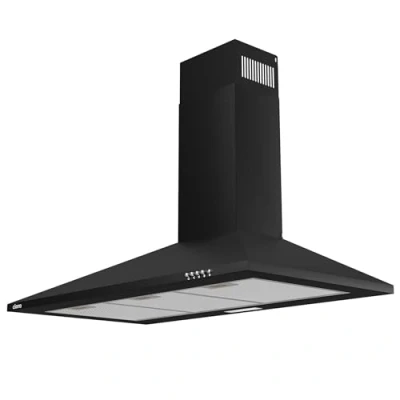 Image de CIARRA CAB9201A Hotte Aspirante 90cm 370 m3/h Classe A Evacuation et Recyclage Filtre au Chabon NON INCLUS 3 Vitesses Eclairage LED Murale Noir