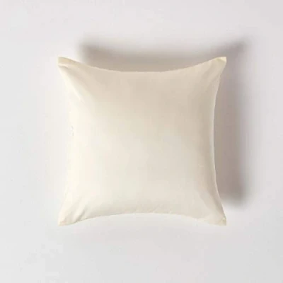 Image de HOMESCAPES Taie d’Oreiller 40x40 cm en 100% Coton Bio 400 Fils Coloris Crème