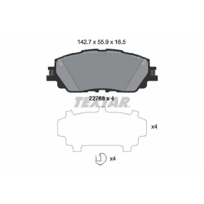 Image de TEXTAR 2276801 Jeu de plaquettes frein non préparé pour indicateur d&#039;usure avec accessoires TOYOTA: C HR, RAV4 V, Camry VIII Berline, LEXUS: UX