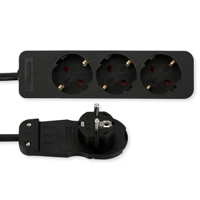 Image de REV Rallonge multiprise 3X 2m Noir