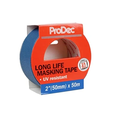 Image de ProDec Ruban de masquage 50 mm x m multi surfaces longue durée résistant à la chaleur et aux UV pour des lignes nettes intérieures compatible avec toutes les peintures