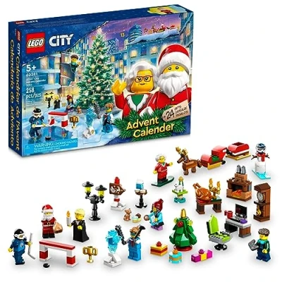 Image de LEGO City 2023 Calendrier de l&#039;Avent 60381 compte à rebours Idée cadeau pour le jusqu&#039;à l&#039;aventure avec des surprises quotidiennes
