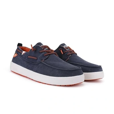 Image de Walk in Pitas MAUI Chaussures bateau, Femme, Taille: 46, Navy blue Coton