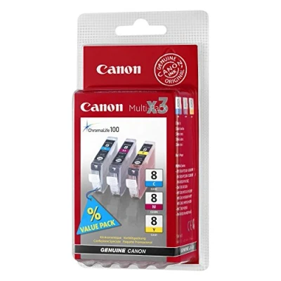 Image de Canon CLI 8C/M/Y 3 couleurs Cartouche d&#039;encre Multipack