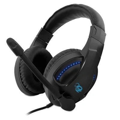 Image de DeepGaming Casque Gaming avec Microphone Flexible, Prise Jack 3,5 mm, lumières LED USB, Compatible PS4, PS5, PC, Switch, Xbox Series. Noir