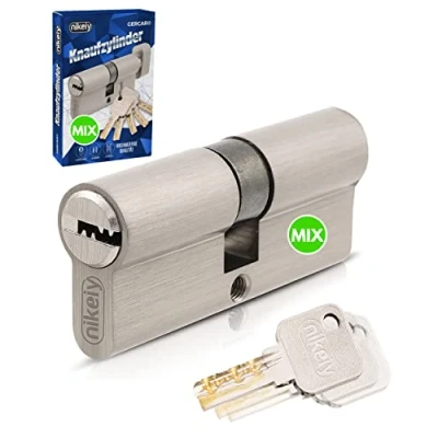 Image de GERCAR Pro Système de fermeture MIX 1x cylindre serrure/barillet profilé 90 mm peut être combiné Avec des cylindres différentes tailles 5 clés Longueur : mm, A: 45 B