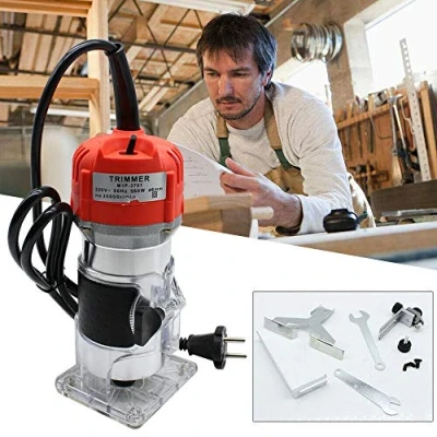 Image de Défonceuse électrique 220 V 30 000 tr/min en aluminium multifonction avec guide de base transparent pour le travail du bois