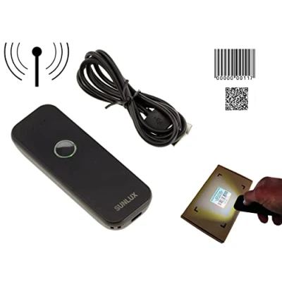 Image de KALEA INFORMATIQUE Douchette Scanner Portable pour PC ou Smartphone. Lecture des Codes EAN et QRCodes, Bluetooth, Rechargeable.