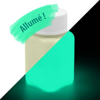 Image de LUMENTICS Excellente Couleur Lumineuse Vert Jaune 100g Peinture phosphorescente très Lumineux, Lumineuse, Professionnelle, lumière Noire UV