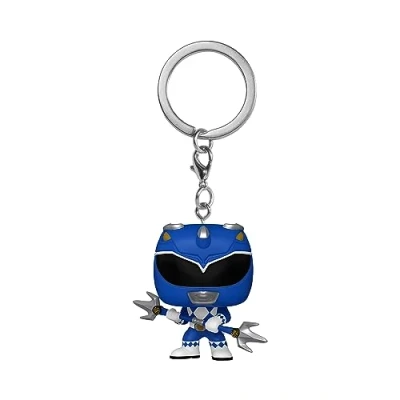 Image de Funko Pop! Keychain: Mighty Morphin Power Rangers 30th Blue Ranger TV Mini Figurine en Vinyle à Collectionner Porte clés Fantaisie Cadeau de Noël Idée Fans