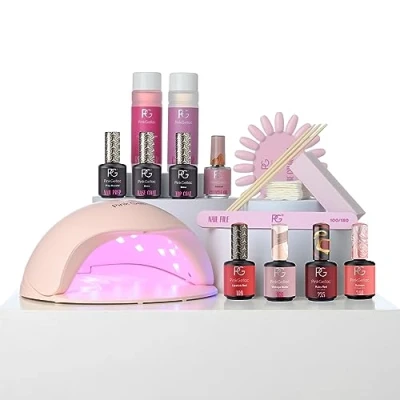 Image de Pink Gellac ongles Gel kit de démarrage Premium Elegant avec lampe LED 15 ml vernis à UV Set pour 14 jours beaux Shellac Starter