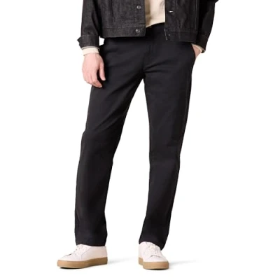Image de Amazon Essentials Pantalon Chino Extensible Style décontracté Coupe Droite Homme, Noir, 33W / 28L