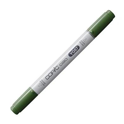 Image de COPIC Ciao YG67, Moss, Twin Marker avec une pointe de largeur moyenne et « brush ».