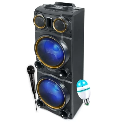 Image de Enceinte Sono Party Box Muse M 1988 DJ, 800W, Effet LED multicolore, clignotante, USB/Bluetooth/Radio FM 2 AUX, Ampoule DIAMS