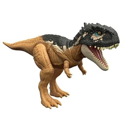 Image de Jurassic World Figurine articulée et sonore de Skorpiovenator Attaque Rugissante (33 cm) avec code ADN caché scannable, à Collectionner, Jouet Enfant, Dès 4 ans, HDX37