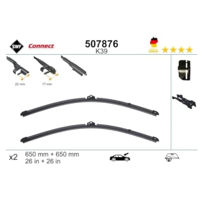 Image de Balai d&#039;essuie glace Swf 507876 avant plat avec spoiler MERCEDES BENZ: Classe E Berline, Break, CLS Coupe