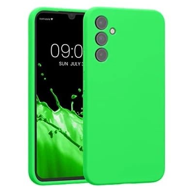 Image de kwmobile Housse Compatible avec Samsung Galaxy A34 5G Coque de téléphone Protection Souple en TPU Silicone Vert Fuchsia