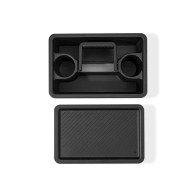Image de Weber Works 3400128 Panier de rangement portable, en 2 parties, utilisable sur table latérale, convient pour les modèles ardoise 76 cm et Spirit (2025) Noir