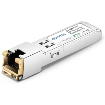 Image de QSFPTEK 10GBase T RJ45 SFP+ 30m Cuivre Module 1.25/2.5/5/10G Mini GBIC vers pour Cisco SFP 10G S, Ubiquiti UF 10G, Netgear, Mikrotik, jusqu&#039;à 30m(Soutien Multi taux)
