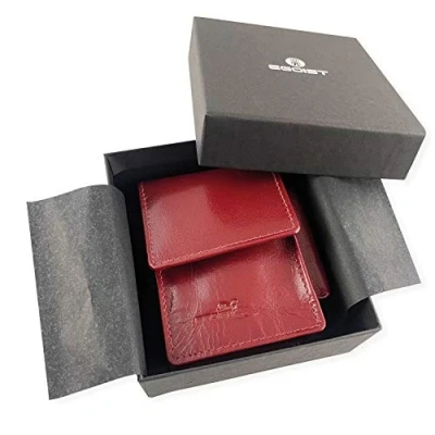 Image de EGOIST Porte Cigarettes en Vrai Cuir, étui pour Cigarettes, boîte à Accessoires de Voyage Rouge