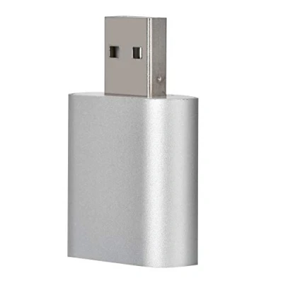 Image de Carte son stéréo 3D USB 2.0 adaptateur audio 7.1 canaux Surround externe avec haut parleur/casque de 3,5 mm et prises microphone pour Windows/Mac (argent)