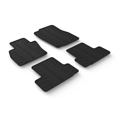Image de Gledring 0228 Ensemble de tapis sol Caoutchouc avant et arrière 4 noir