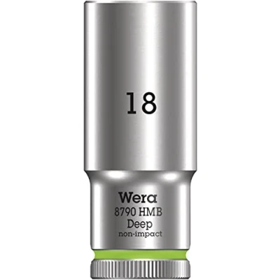 Image de Wera 05004540001 8790 HMB Deep Douille 3/8“, Vert Clair, 18.0 mm
