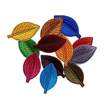 Image de Soleebee Patchs multicolores au hasard mélange patch fait manuel assorties repassant ou coudre brodée Thermocollant pr DIY pour vêtements jeans Sac chapeau Chaussures (12 Pcs Feuilles)