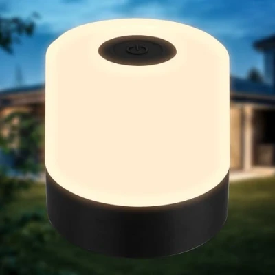 Image de B.K.Licht Mini lampe de table LED sans fil IP44 avec Touch, variateur par paliers, batterie, câble USB C, chevet, décorative, LED, d&#039;extérieur, 7x7 cm, noir