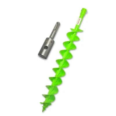 Image de WERHE Perceuse de terre 100 mm avec réceptacle SDS Plus Pointe perçage robuste pieux Double arbre
