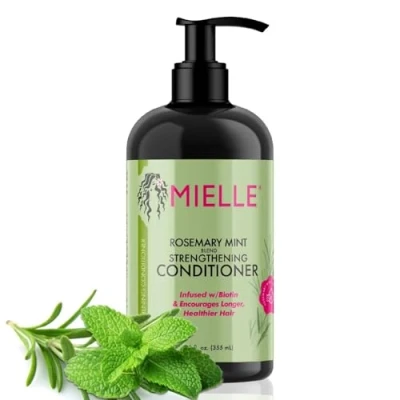 Image de P Beauty Après shampoing fortifiant au romarin à la menthe avec biotine 355 ml pour croissance des cheveux et les pointes fourchues Répare nourrit