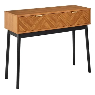 Image de HOME DECO FACTORY, HD0301, Modèle Felix, Collection Lounge Edition, Mobilier, Table et Bureau, Console Sellette, 100x80x35 cm, Marron Noir
