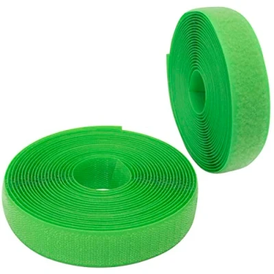 Image de AERZETIX C65939 Bande/rouleau de scratch 25 mm 5 mètre auto agrippant organisateur/serre câbles ruban sac vêtement attache sangle couleur: vert pomme en polyamide et polyester