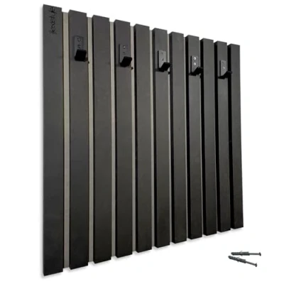 Image de FLEXISTYLE Patère murale, en bois MDF, lamelles, noir, 4 dimensions, 60 x cm, noir
