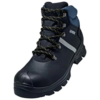 Image de Uvex 2 Construction S3 SRC Chaussures de sécurité à lacets imperméables légères homme femme cuir noir, Noir , 44 EU