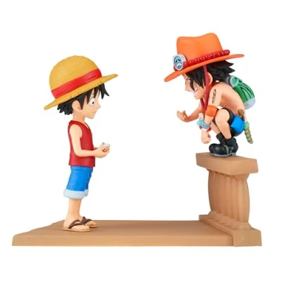 Image de Banpresto Figurine d&#039;action Monkey D. Luffy &amp; Portgas Ace One Piece World Collectable Log Stories 8 cm Multicolore BP89475P