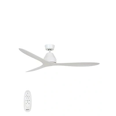 Image de LUCCI AIR Whitehaven Ventilateur de plafond avec télécommande ABS 35 W 142 cm, Métal, Blanc., cm Durchmesser