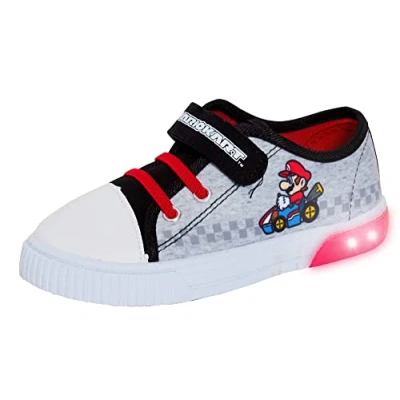 Image de Super Mario Boys Light Up Baskets en Toile KDS Kart Pompes avec lumières Clignotantes