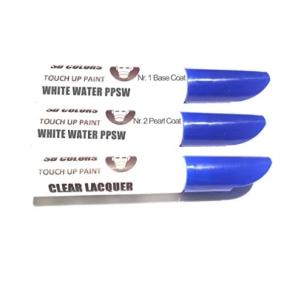Image de SD COLORS Kit de réparation stylo retouche à Eau blanche PPSW 12 ml avec pinceau anti rayures Code couleur (peinture + laque)