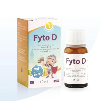 Image de Fyto D 800 IU Vitamine D3 pour Enfants Croissance et Vitalité, Soutien Os Dents, Immunité Défense Renforcée, 10ml Compte Gouttes, Goût Neutre, Origine Végétale, Naturel sans Additifs