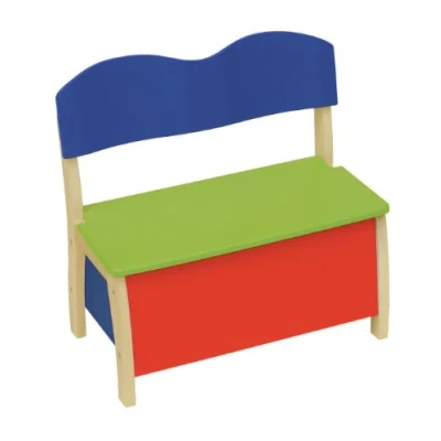 Image de roba Banc Coffre à Jouets 2 en 1 pour Enfant Bois de Rangement Fermeture Douce Multicolore