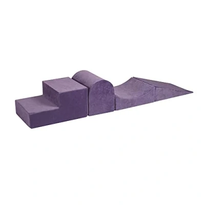 Image de MEOWBABY Aire De Jeux en Mousse pour Enfants 4 Élément Blocs d&#039;escalade, Velvet, Écru