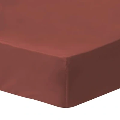 Image de MATT &amp; ROSE Drap Housse Uni Coton LAVÉ 2 Personnes 100% Lavé Oeko TEX 140x190/200 cm Bonnet 30 Lie de Vin