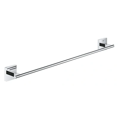Image de GROHE Start Cube Barre Porte Serviettes pour Salle de Bain, Fixations Cachées, Platine Fixation Incluse, 600 mm, Métal, A coller avec QuickGlue ou à visser, Chromé, 41089000