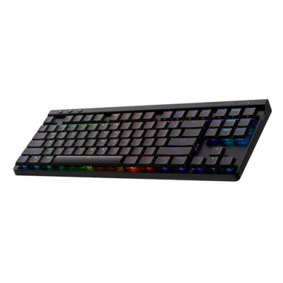 Image de Logitech G G515 Lightspeed TKL profilé Clavier Gaming sans Fil, LIGHTSYNC RVB, Profil utra Plat pavé numérique, Touches en PBT, Contacts mécaniques linéaires, Français AZERTY Noir