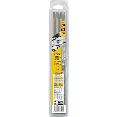Image de GYS ELECTRODES Rutiles Ø 2, 0 E6013 Blister de 50 CONSOMMABLE Soudure Arc/MMA Toutes positions A L&#039;electrode Amorcage Des 40V
