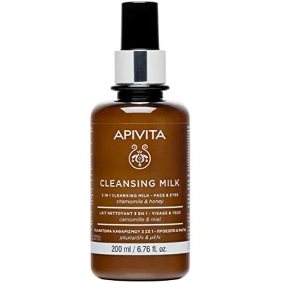 Image de Apivita Lait démaquillant 3 en 1 visage et yeux à la camomille miel 200ml