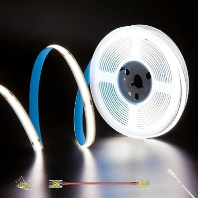 Image de PAUTIX Ruban LED COB Blanc Froid 6000K DC24V, 5M 480LEDs/M CRI90+ Flexible Lumineux pour, Armoire, Projet d&#039;Éclairage à Domicile avec Connecteur 8mm (Alimentation Non Incluse)