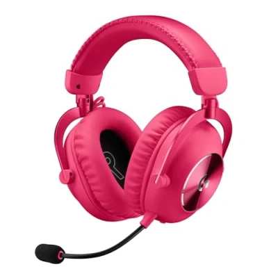Image de Logitech G Pro X 2 Lightspeed Casque Audio Bluetooth, Micro détachable, Enceinte graphène 50 mm, DTS:X 2.0—7.1 Surround, Bluetooth/USB/3,5 mm Aux, PC, PS5, PS4, Nintendo Switch Rose